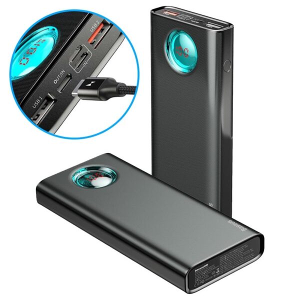 Baseus Amblight 20000mAh Power Bank With USB C PD Quick Charge 3.0