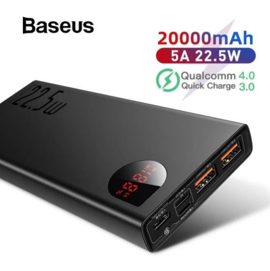 Baseus Adaman 20000mAh Power Bank Metal With Digital Display Quick Charge 22.5W