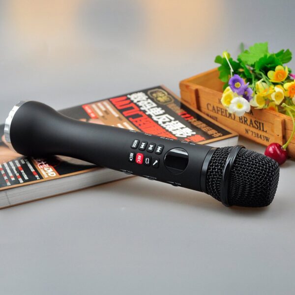 Microphone Speaker L-598 Handheld Wireless Microphone Speaker For Karaoke black