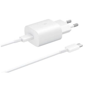 Original Samsung 25Watt Fast Charger With Type C Cable Travel Adapter white
