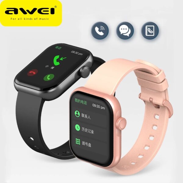 Awei H10 Smartwatch With Bluetooth Calling 1.69-inch TFT Full screen Smart Sports Watch black
