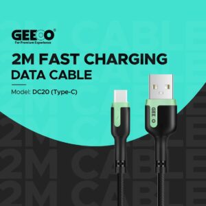 Geeoo DC20 2.4A Type-C Fast Charging Data Cable 2 Meters Support Simultaneous Charging And Data Transmission