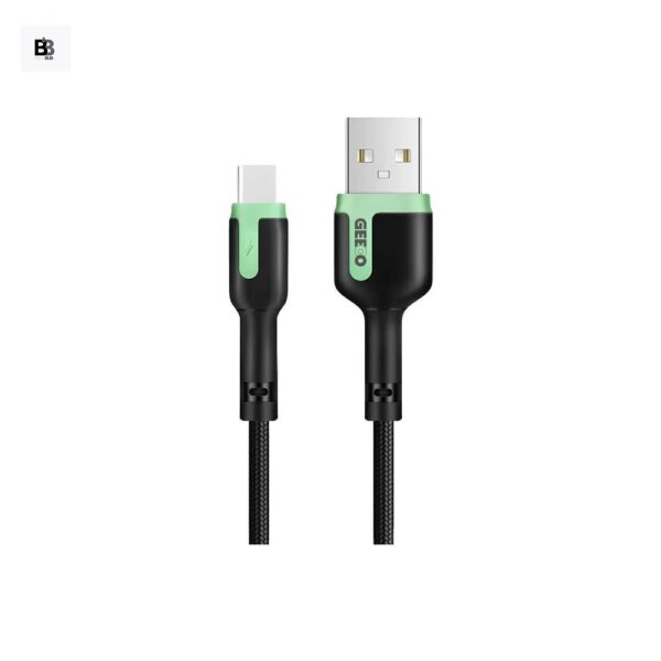 Geeoo DC20 2.4A Type-C Fast Charging Data Cable 2 Meters Support Simultaneous Charging And Data Transmission Black