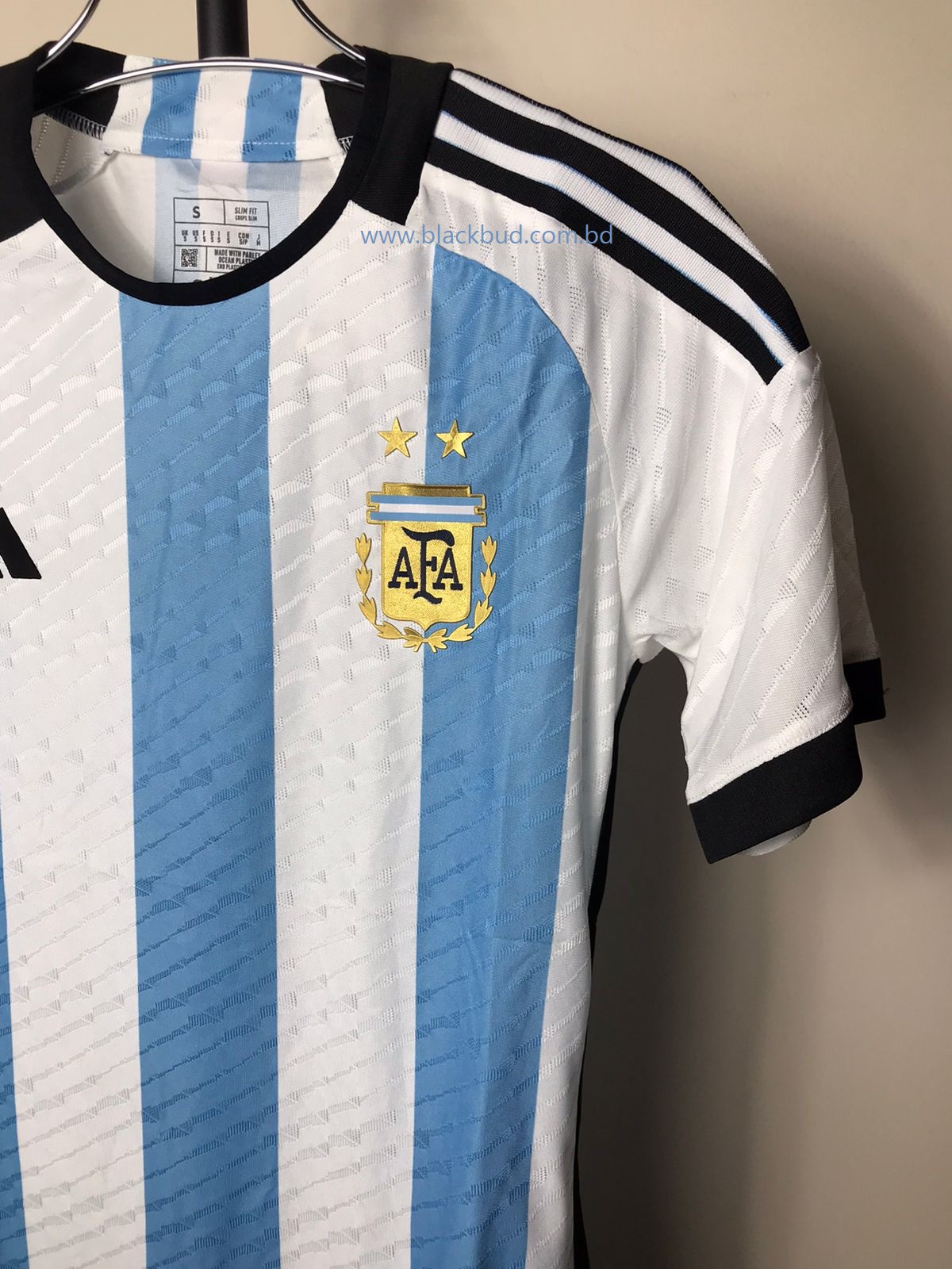 Argentina Home Jersey Qatar World Cup 2022 Player Version BlackBud