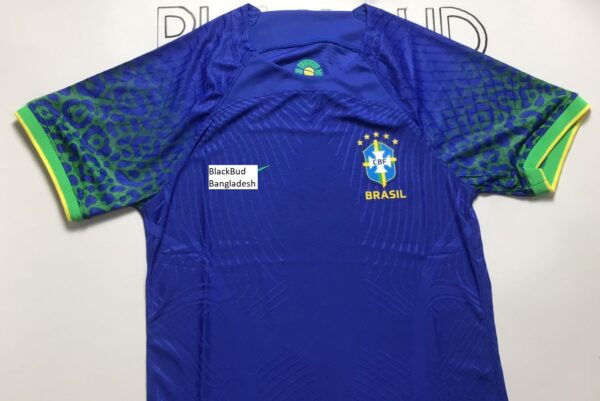 Brazil World Cup Jersey 2022 Away Player Edition Blue Breathable Short Sleeves Nike Jersey