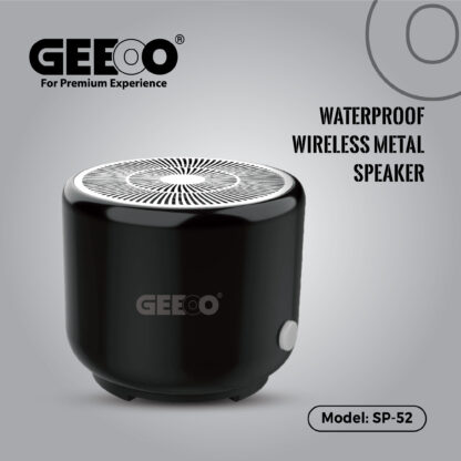 Geeoo Mini Bluetooth Speaker With Metal Body Waterproof SP-52-black