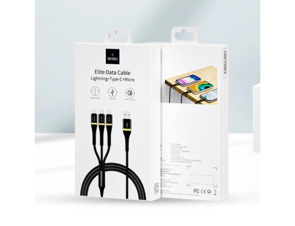 Wiwu ED-104 3A Lightning + Type-c + Micro Cable 1.2M