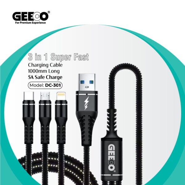 Geeoo 3-in-1 Super Fast Charging Cable dc-301