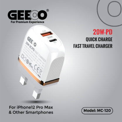 Geeoo MC120 20W iPhone Fast Charger White
