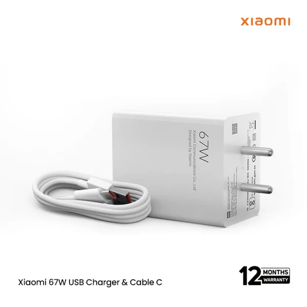Xiaomi 67W USB Charger & Cable C- White