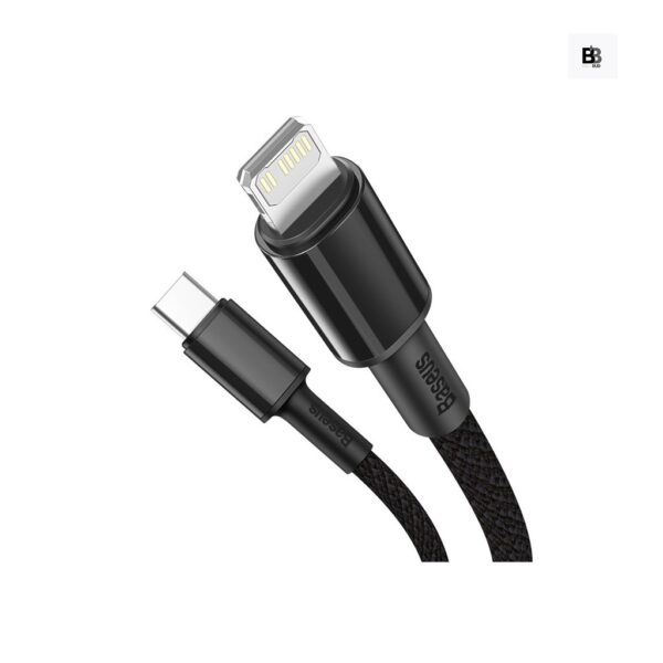 Baseus 20W Fast Charging Type-C to Lighting Data Cable For iPhone High Density Braided black