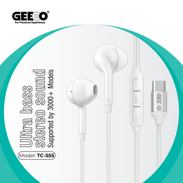 Geeoo TC555 Type-C earphone White