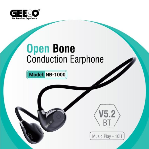 Geeoo NB-1000 Open Ear Bone Conduction Earphone With BT V5.2 and 10H Music Time