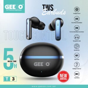 Geeoo T-3 TWS Bluetooth Earbuds Price in Bangladesh