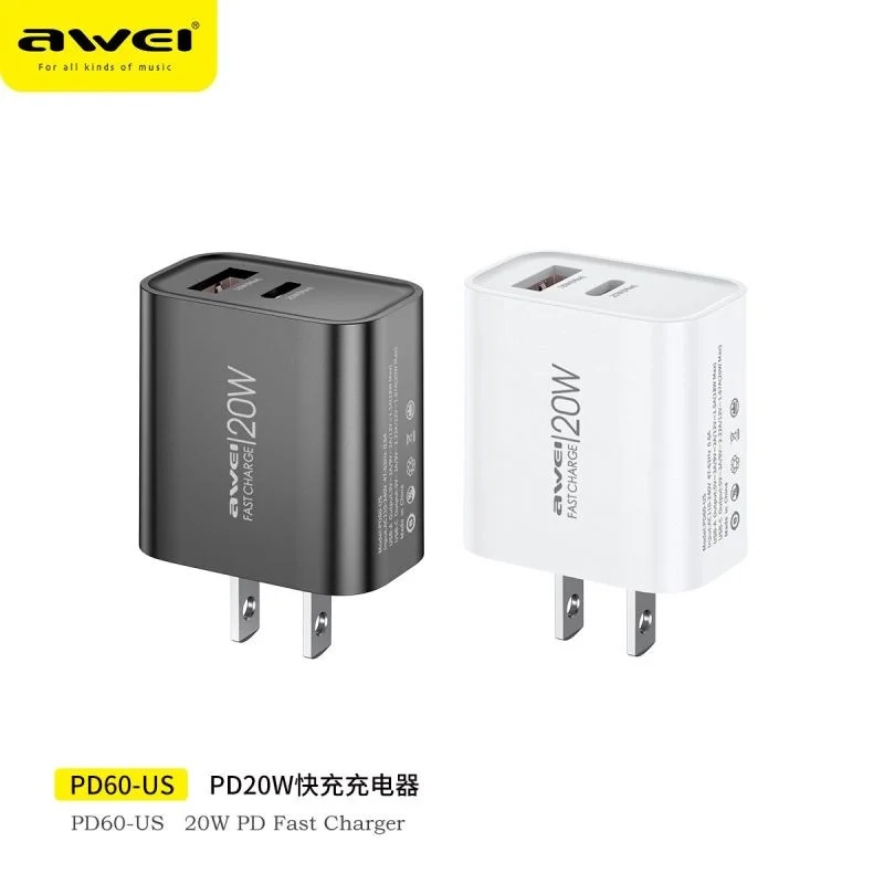 Awei PD60 20W Fast Charging PD Power Adapter price in bed