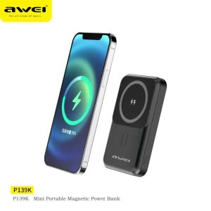 Awei P139K 10000mAh 15W Magnetic Wireless Charger Power Bank 22.5W Fast Charging External Battery