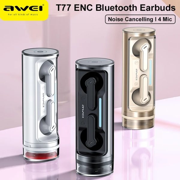 Awei T77 TWS Wireless Earbuds White