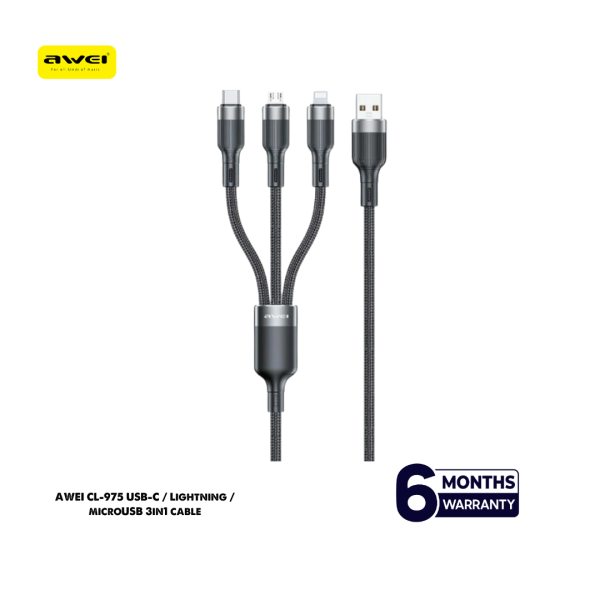 Awei CL-975 3in1 Multifunction Fast Charging Cable