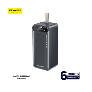Awei PA-13 50000mAh Power Bank – 22.5W Fast Charging, PD Supported, High-Capacity Backup price in Dhaka, Bangladesh