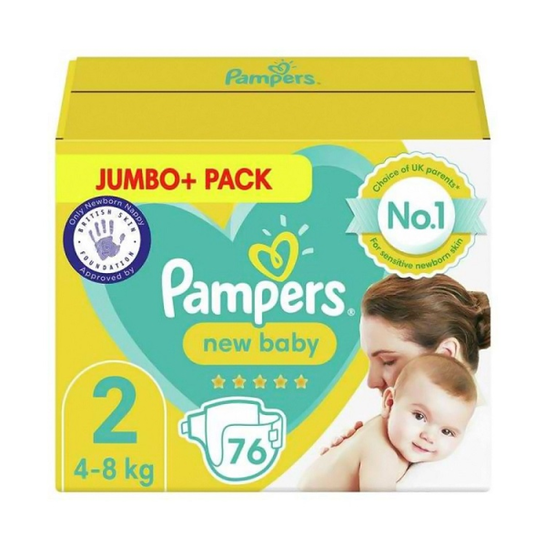 Pampers Diapers Newborn Size 2 Belt 4-8kg 76 Pcs Pack Made in UK Price in Dhaka, Bangladesh