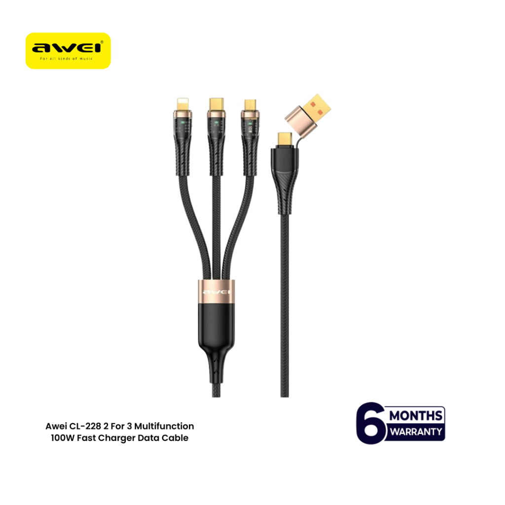 Awei CL-228 Multifunction 100W Fast Charging Data Cable Price in Dhaka Bangladesh