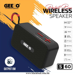 GEEOO S60 Portable Wireless Speaker Price in Bangladesh