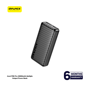 Buy Awei P6K Pro 20000mAh Power Bank at BlackBud Bangladesh. Fast charging, multiple outputs, compact design, and reliable performance for all devices.