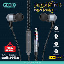 Geeoo X10 Elite Stylish and Powerful Sound Earphone