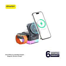 Awei W25 3-in-1 Magentic Wireless Charger