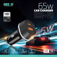GEEOO CC15 65W Fast Car Charger with PD Dual Output