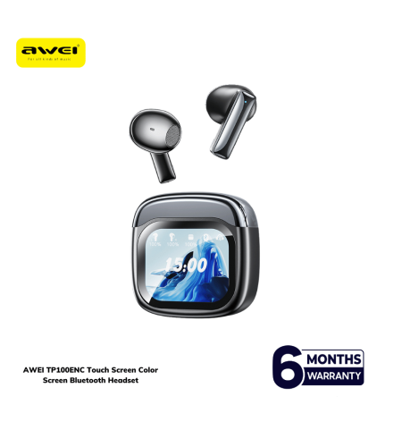 Awei TP100 ENC Bluetooth Earbuds With Touch Color Screen – Premium Sound & Smart Controls Price in Dhaka, Bangladesh